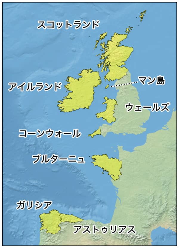 ケルト文化圏の地図